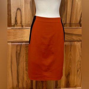 Thalian - Burnt Orange/Black Stretch Pencil Skirt - EUC - 12